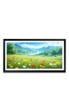 Nature Landscape Floating Frame Scenery Digital Print - (I5737) - 24x48 inch Modern Nature Wall Art for Living Room, Bedroom, Office, Hotels, Drawing Room