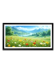 Nature Landscape Floating Frame Scenery Digital Print - (I5737) - 24x48 inch Modern Nature Wall Art for Living Room, Bedroom, Office, Hotels, Drawing Room