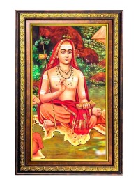Adhi Shankaracharya Digital Golden Balck Color Photo Frame | Hindu Religious Wall Decor | 12x18 Inches - Inspirational Wall Art For Office, Home Decor - Ideal Spiritual Gift (F16948)