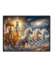 Lord Krishna Laminated Photo - 9x11 Inches, Divine Blessings For Home & Office And Temple Decoration (F16073)