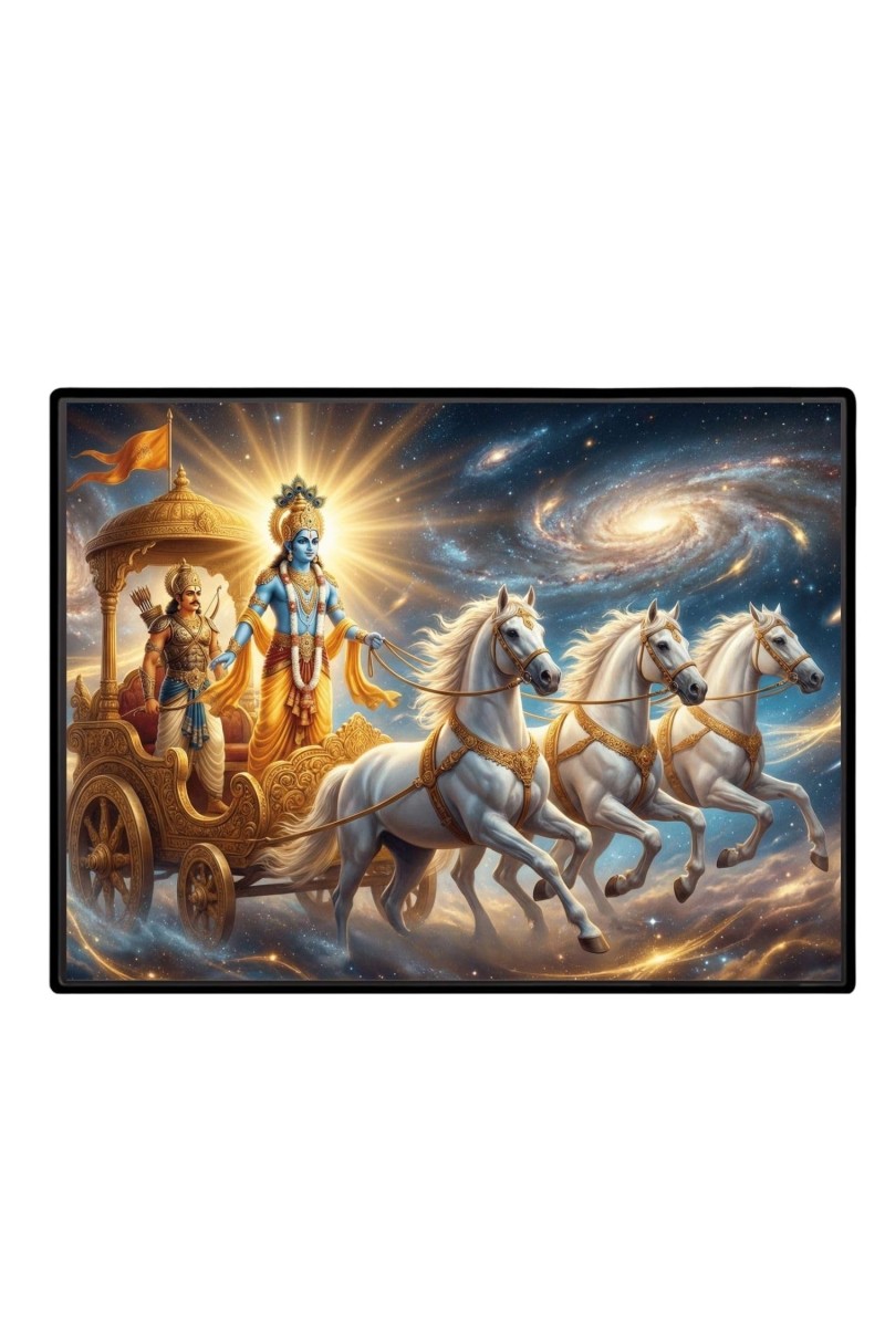 Lord Krishna Laminated Photo - 9x11 Inches, Divine Blessings For Home & Office And Temple Decoration (F16073)