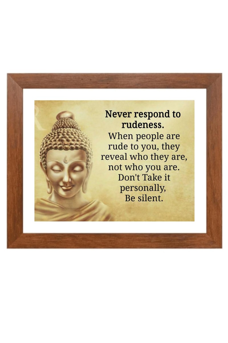 Buddha & Famous Quote Brown Frame, 16x20InchesInspirational Wall Art for Office, Home DecorIdeal Spiritual Gift