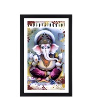 Lord Ganesh Colored Photograph |Vibrant Wall Art| Devotional wall art |Ideal for Home or Office Decor or Puja room | Divine wall art