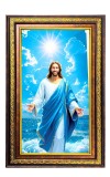 Lord Jesus Digital Golden Balck Color Photo Frame | Hindu Religious Wall Decor | 12x18 Inches - Inspirational Wall Art For Office, Home Decor - Ideal Spiritual Gift (F16731)
