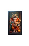 Lord Ganesh Murti Religious Art Photo Frame – Acrylic Wall Decor for Home, Office & Temple (39.5 x 24.3 cm)