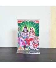 HiTechMart Shiv Pariwar Acrylic Photo Frame, Hindu God Idol Picture for Home, Office and Mandir, Decorative Frame for Pooja and Gifting