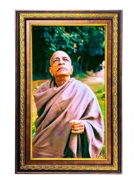 Bhaktivedanta Swami Prabhupada Digital Golden Balck Color Photo Frame | Hindu Religious Wall Decor | 14x20 Inches - Inspirational Wall Art For Office, Home Decor - Ideal Spiritual Gift (F16771)