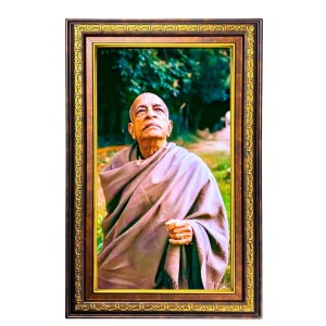 Bhaktivedanta Swami Prabhupada Digital Golden Balck Color Photo Frame | Hindu Religious Wall Decor | 14x20 Inches - Inspirational Wall Art For Office, Home Decor - Ideal Spiritual Gift (F16771)