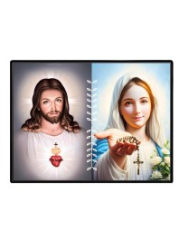 Jesus Christ - Our Lady Of Rosary Laminated Photo - 7x9 Inches, Divine Blessings For Home & Office And Temple Decoration (F16285)