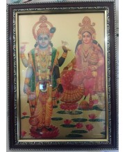 Hitech Sales Lord Sri Laxmi Narayan Light Weighted photo Frame Waterproof Acrylic 3d photo with Wooden Frames for Table, Temple Wall, Mandir, Gym, and Outdoor Spaces, Home Decor