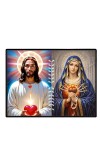 Jesus And Immaculate Heart Of Mary Laminated Photo - 13x15 Inches, Divine Blessings For Home & Office And Temple Decoration (F16192)