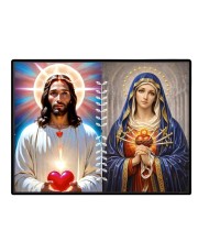 Jesus And Immaculate Heart Of Mary Laminated Photo - 5x7 Inches, Divine Blessings For Home & Office And Temple Decoration (F16192)