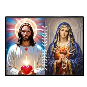 Jesus And Immaculate Heart Of Mary Laminated Photo - 13x15 Inches, Divine Blessings For Home & Office And Temple Decoration (F16192) Jesus And Immaculate Heart Of Mary Laminated Photo - 13x15 Inches, Divine Blessings For Home & Office And Temple Decoration (F16192)