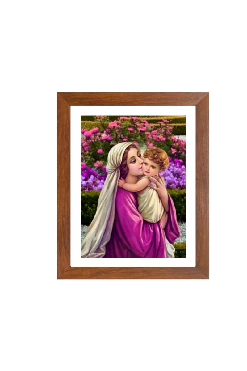 Mother Mary and Baby Jesus Colored Photograph |Divine Wall Art | Devotional wall art