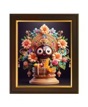 Hitech Sales | Elegant Jagannath Idol Photo Frame with Intricate Floral Design - Perfect for Home Decor, Religious Gifts, and Festivals Size: 10x12 inch.