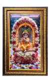 Lord Krishna Digital Golden Balck Color Photo Frame | Hindu Religious Wall Decor | 18x24 Inches - Inspirational Wall Art For Office, Home Decor - Ideal Spiritual Gift (F16927)