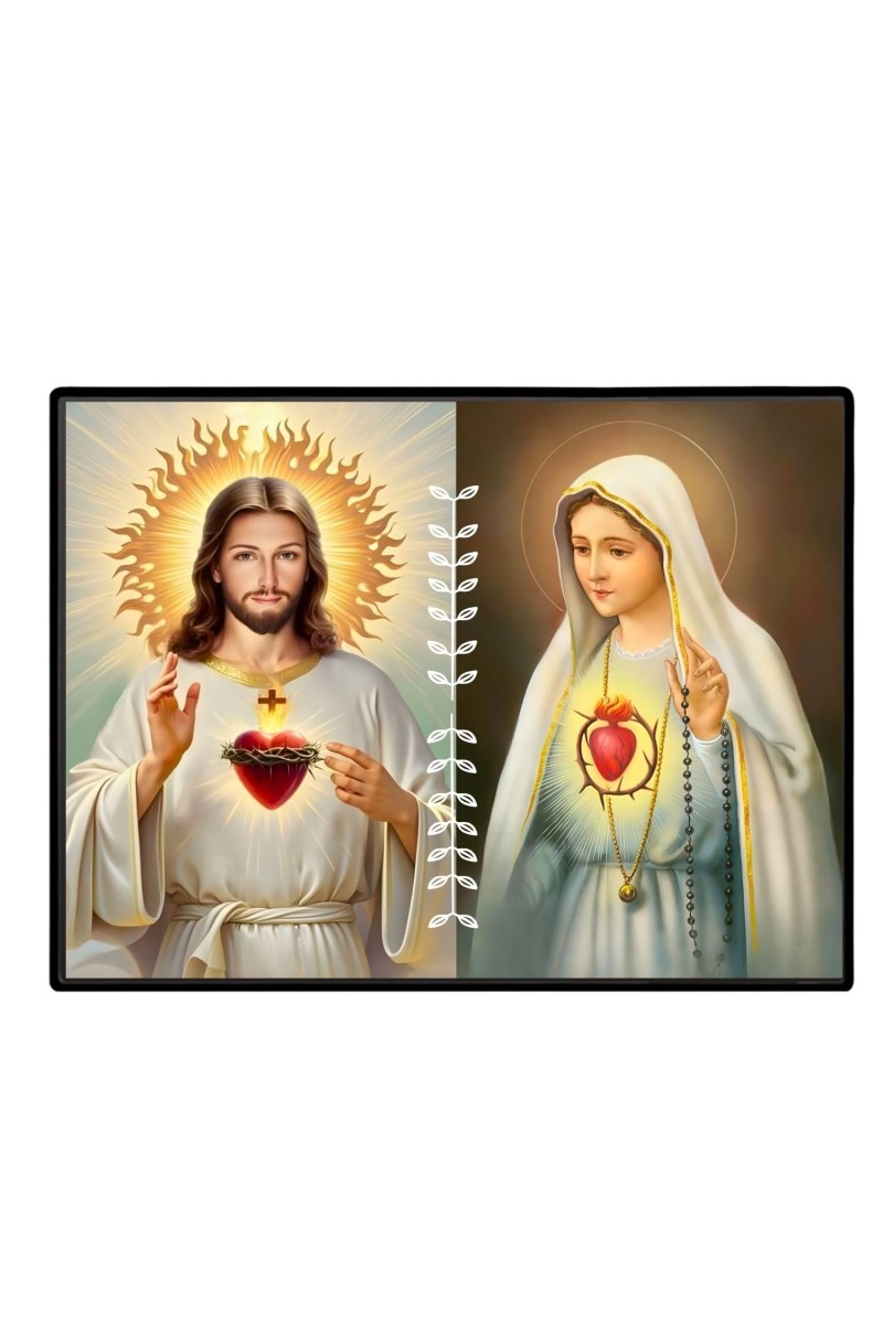 Jesus Virgin Mary Laminated Photo - 7x9 Inches, Divine Blessings For Home & Office And Temple Decoration (F16223)