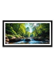 Nature Landscape Floating Frame Scenery Digital Print - (I5770) - 12x24 inch Modern Nature Wall Art for Living Room, Bedroom, Office, Hotels, Drawing Room