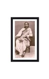 Rishi Aurobindo Sitting Black Photograph | Classic Spiritual Wall Art