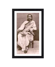 Rishi Aurobindo Sitting Black Photograph | Classic Spiritual Wall Art