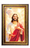 Lord Jesus Digital Golden Balck Color Photo Frame | Hindu Religious Wall Decor | 12x18 Inches - Inspirational Wall Art For Office, Home Decor - Ideal Spiritual Gift (F16729)