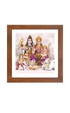 Divine Lord Shiva, Mata Parvati, Ganesh, and Kartikeya Colored Family Photo | Hindu Wall Art for Home, Temple, or Meditation Room