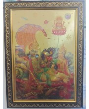 Hitech Sales Lord Padmanavi Swami with mata laxmi Light Weighted photo Frame Waterproof Acrylic 3d photo with Wooden Frames for Table, Temple Wall, Mandir, Gym, and Outdoor Spaces, Home Decor