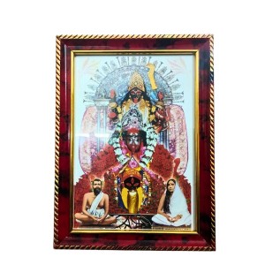 Maa Kali Religious Photo Frame with Sri Ramakrishna & Sarada Devi | Hindu Goddess Kali Wall Photo Frame for Home, Office, Puja & Mandir Decor