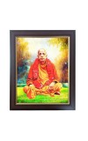 Hitech Sales Swami Prabhu pada Photo Frame for Pooja Room, Temple Decor, Home Decoration and Gift (Wall and Tabletop, Rectangular, Polystyrene Frame, Printed Photo, 24 x 29 cm, Black)