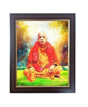 Hitech Sales Swami Prabhu pada Photo Frame for Pooja Room, Temple Decor, Home Decoration and Gift (Wall and Tabletop, Rectangular, Polystyrene Frame, Printed Photo, 24 x 29 cm, Black)