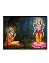 Lord Vishnu Laminated Photo - 7x9 Inches, Divine Blessings For Home & Office And Temple Decoration (F16060)