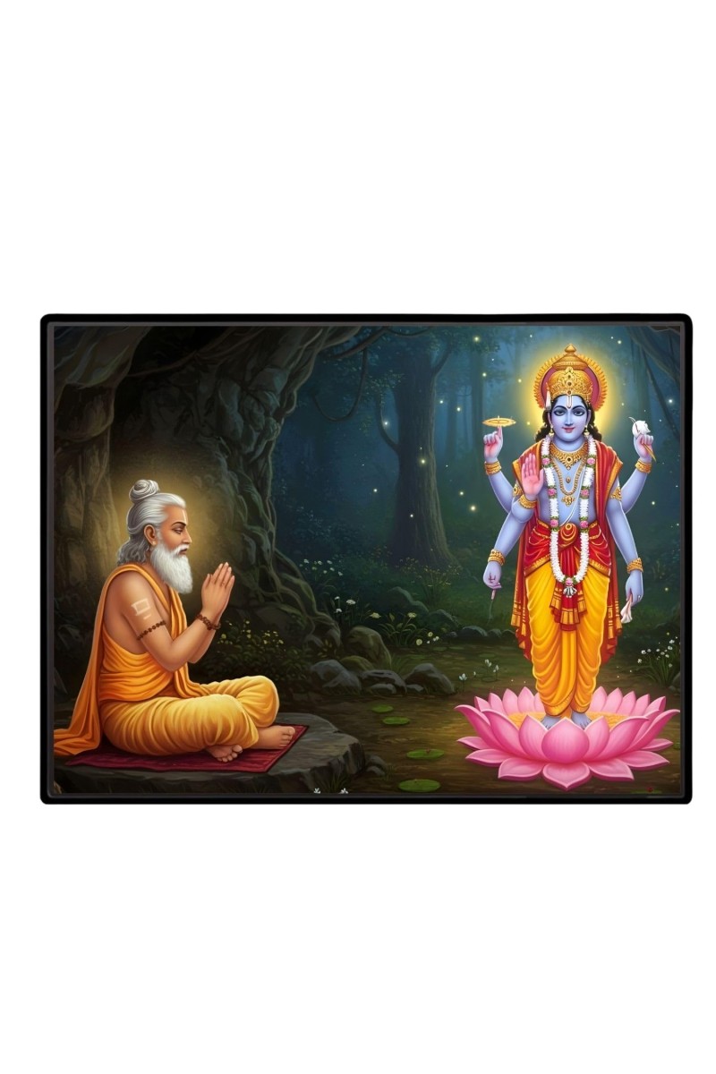 Lord Vishnu Laminated Photo - 9x11 Inches, Divine Blessings For Home & Office And Temple Decoration (F16060)