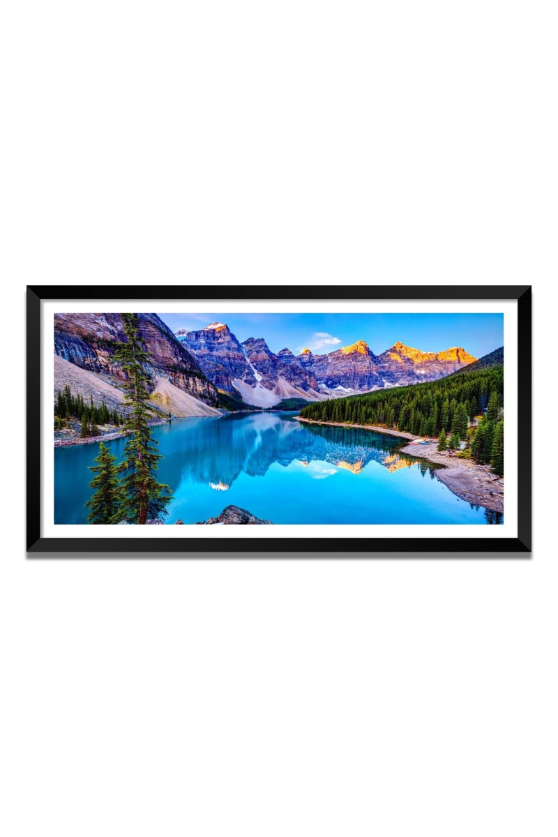 Nature Landscape Floating Frame Scenery Digital Print - (I5860) - 18x36 inch Modern Nature Wall Art for Living Room, Bedroom, Office, Hotels, Drawing Room