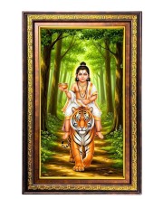 Lord Murugan Digital Golden Balck Color Photo Frame | Hindu Religious Wall Decor | 16x22 Inches - Inspirational Wall Art For Office, Home Decor - Ideal Spiritual Gift (F16638)