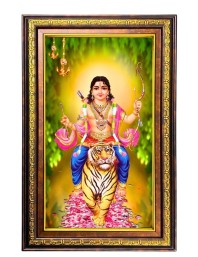 Lord Murugan Digital Golden Balck Color Photo Frame | Hindu Religious Wall Decor | 12x18 Inches - Inspirational Wall Art For Office, Home Decor - Ideal Spiritual Gift (F16727)