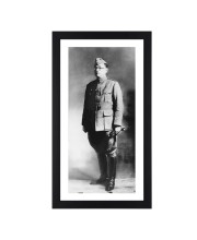 Netaji Subhas Chandra Bose Black Photograph in Army Uniform |Historical Wall Art | Military Attire | Perfect for Home or Office Decor