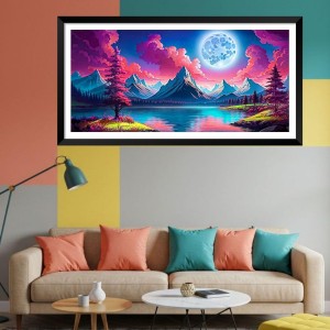 Nature Landscape Floating Frame Scenery Digital Print - (I5883) - 24x48 inch Modern Nature Wall Art for Living Room, Bedroom, Office, Hotels, Drawing Room Nature Landscape Floating Frame Scenery Digital Print - (I5883) - 24x48 inch Modern Nature Wall Art for Living Room, Bedroom, Office, Hotels, Drawing Room