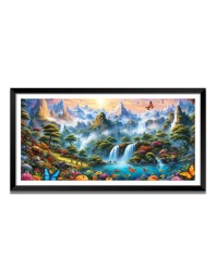 Nature Landscape Floating Frame Scenery Digital Print - (I5728) - 24x36 inch Modern Nature Wall Art for Living Room, Bedroom, Office, Hotels, Drawing Room