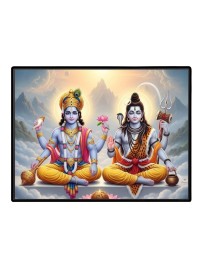 Lord Vishnu Shankar Laminated Photo - 7x9 Inches, Divine Blessings For Home & Office And Temple Decoration (F16059)