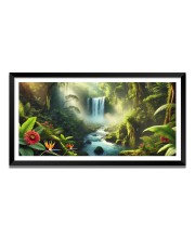 Nature Landscape Floating Frame Scenery Digital Print - (I5595) - 12x24 inch Modern Nature Wall Art for Living Room, Bedroom, Office, Hotels, Drawing Room