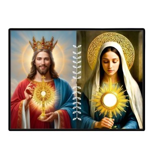Jesus Christ-Our Lady Of Sorrows Laminated Photo - 7x9 Inches, Divine Blessings For Home & Office And Temple Decoration (F16295)