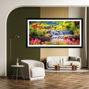 Nature Landscape Floating Frame Scenery Digital Print - (I5689) - 18x36 inch Modern Nature Wall Art for Living Room, Bedroom, Office, Hotels, Drawing Room