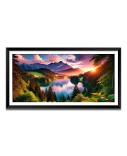 Nature Landscape Floating Frame Scenery Digital Print - (I5805) - 12x24 inch Modern Nature Wall Art for Living Room, Bedroom, Office, Hotels, Drawing Room