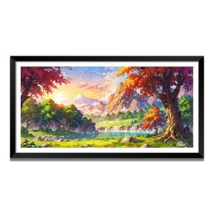 Nature Landscape Floating Frame Scenery Digital Print - (I5617) - 24x48 inch Modern Nature Wall Art for Living Room, Bedroom, Office, Hotels, Drawing Room Nature Landscape Floating Frame Scenery Digital Print - (I5617) - 24x48 inch Modern Nature Wall Art for Living Room, Bedroom, Office, Hotels, Drawing Room