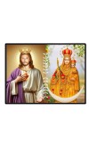 Jesus Lady Of Velankanni Laminated Photo - 7x9 Inches, Divine Blessings For Home & Office And Temple Decoration (F16203)