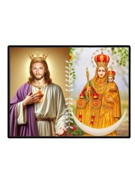 Jesus Lady Of Velankanni Laminated Photo - 7x9 Inches, Divine Blessings For Home & Office And Temple Decoration (F16203)