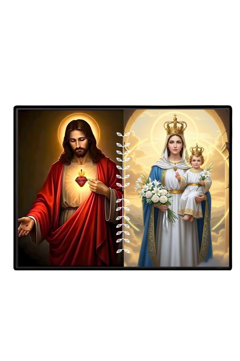 Jesus Christ - Mother Mary Laminated Photo - 13x15 Inches, Divine Blessings For Home & Office And Temple Decoration (F16255)