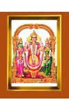 Lord Murugan,Sri Valli And Sri Devasena Golden Photo Frame - 14x18 Inches | Elegant Wooden Frame For Home, Office & Temple Decoration | Spiritual Wall & Table Decor And Gift Item (F9899)