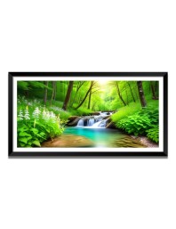Nature Landscape Floating Frame Scenery Digital Print - (I5820) - 18x36 inch Modern Nature Wall Art for Living Room, Bedroom, Office, Hotels, Drawing Room