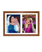 Mother Mary and Baby Jesus two Colored Photograph | Divine Wall Art | Perfect for Home Decoration